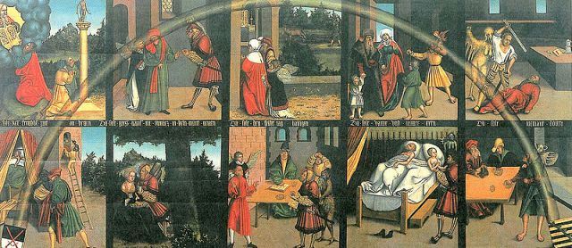 Lucas Cranach the Elder: The 10 Commandments. Click to enlarge.